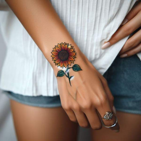 Sunflower Wrist Tattoo