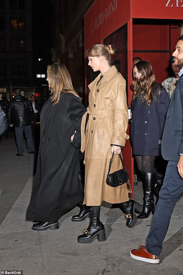 The friend group are seen exiting Zero Bond