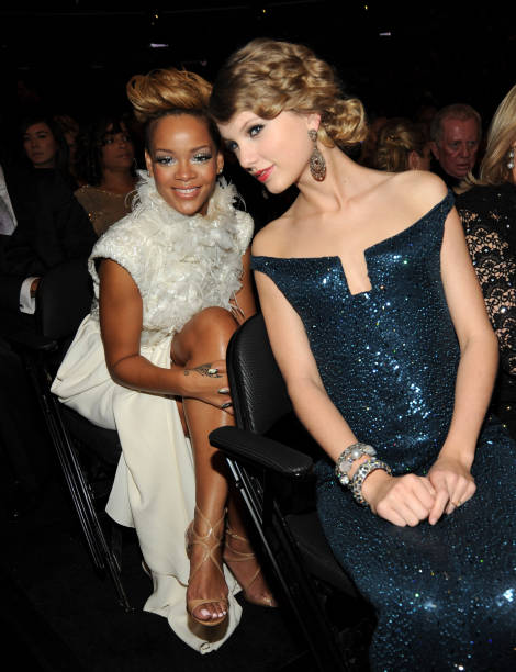 Rihanna and Taylor Swift attends the 52nd Annual GRAMMY Awards held at Staples Center on January 31, 2010 in Los Angeles, California.