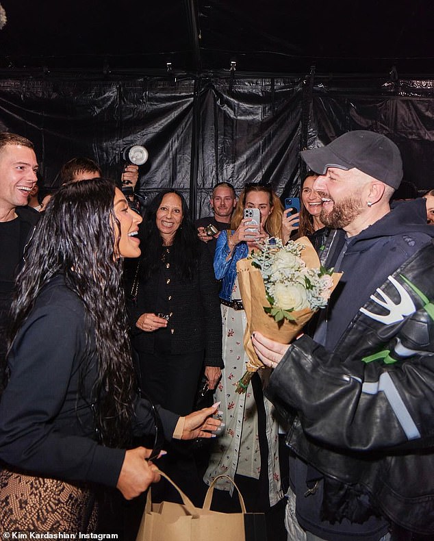 The star posed with Balenciaga's creative director Demna Gvasalia