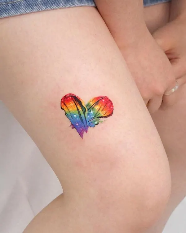 Rainbow heart pride tattoo by @tattooist_sigak