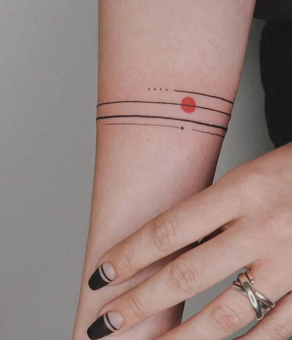 Minimalist sun tattoo by @kat_babai