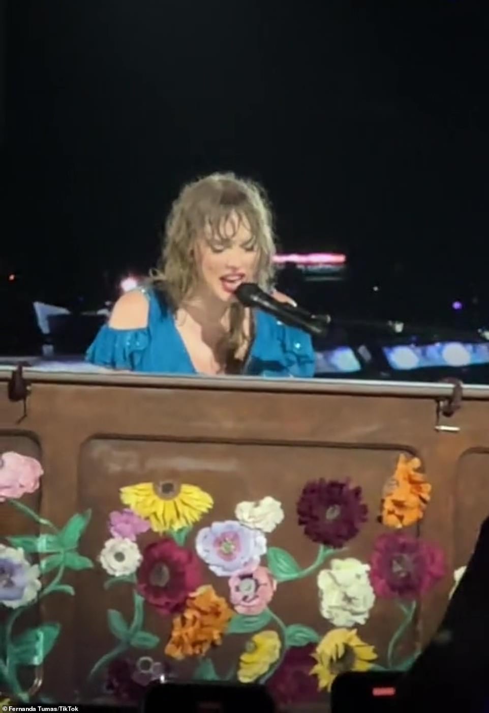 'Goodbye, goodbye, goodbye / You were bigger than the whole sky / You were more than just a short time,' Swift sang, prompting attendees to sob from their seats. 'I'm never gonna meet / What could've been, would've been / What should've been you / What could've been, would've been you'