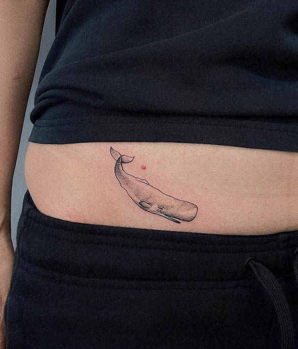 Simple sperm whale tattoo by @tattooist_taker