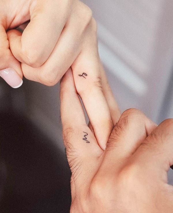 Minimalist initial tattoos by @tavi_tattoo