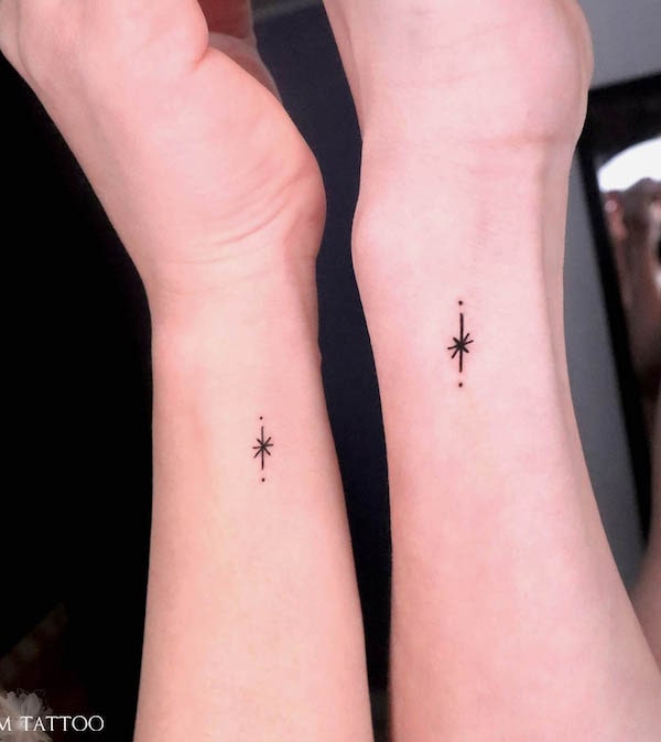 Simple star symbol tattoos by @saero_ink