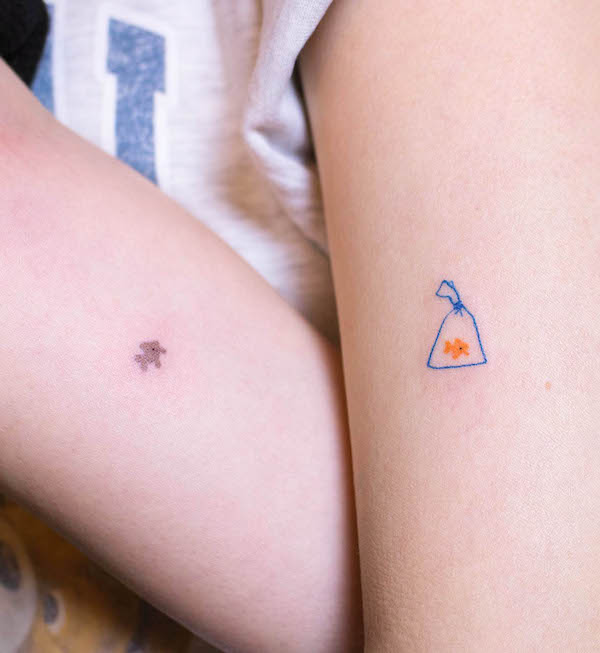 Simple fish tattoos by @uno.poke