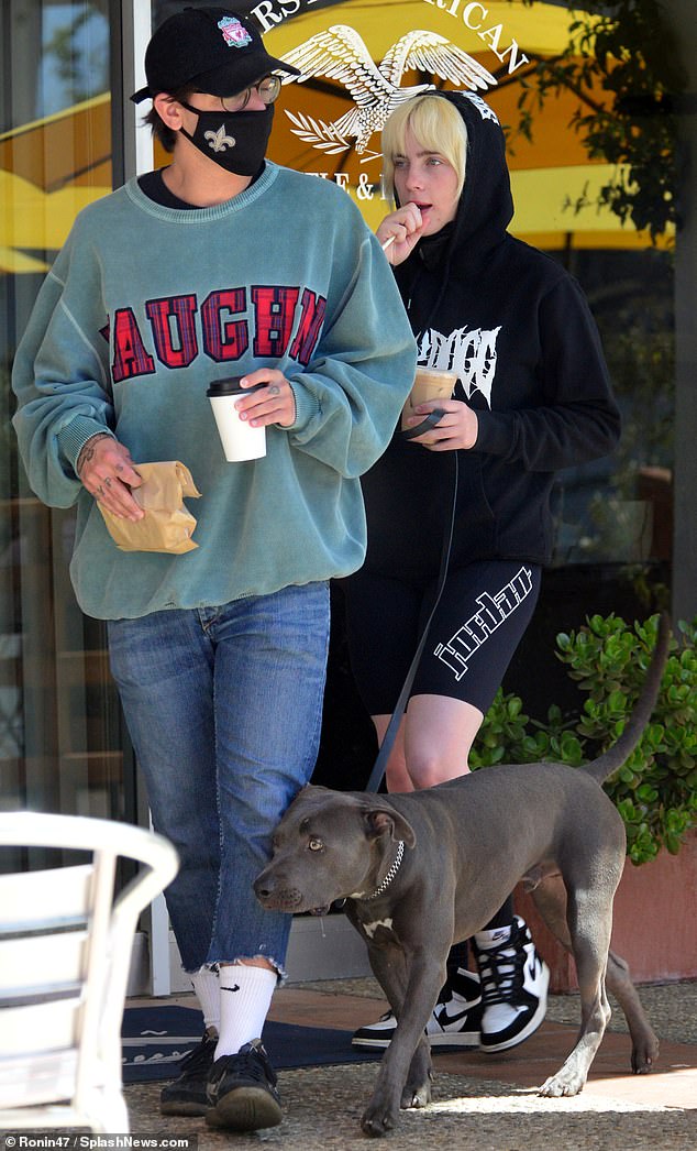 New couple? Billie Eilish was spotted cuddling up with actor Matthew Tyler Vorce while out to pick up some coffee during a sunny day in Santa Barbara, California over the weekend