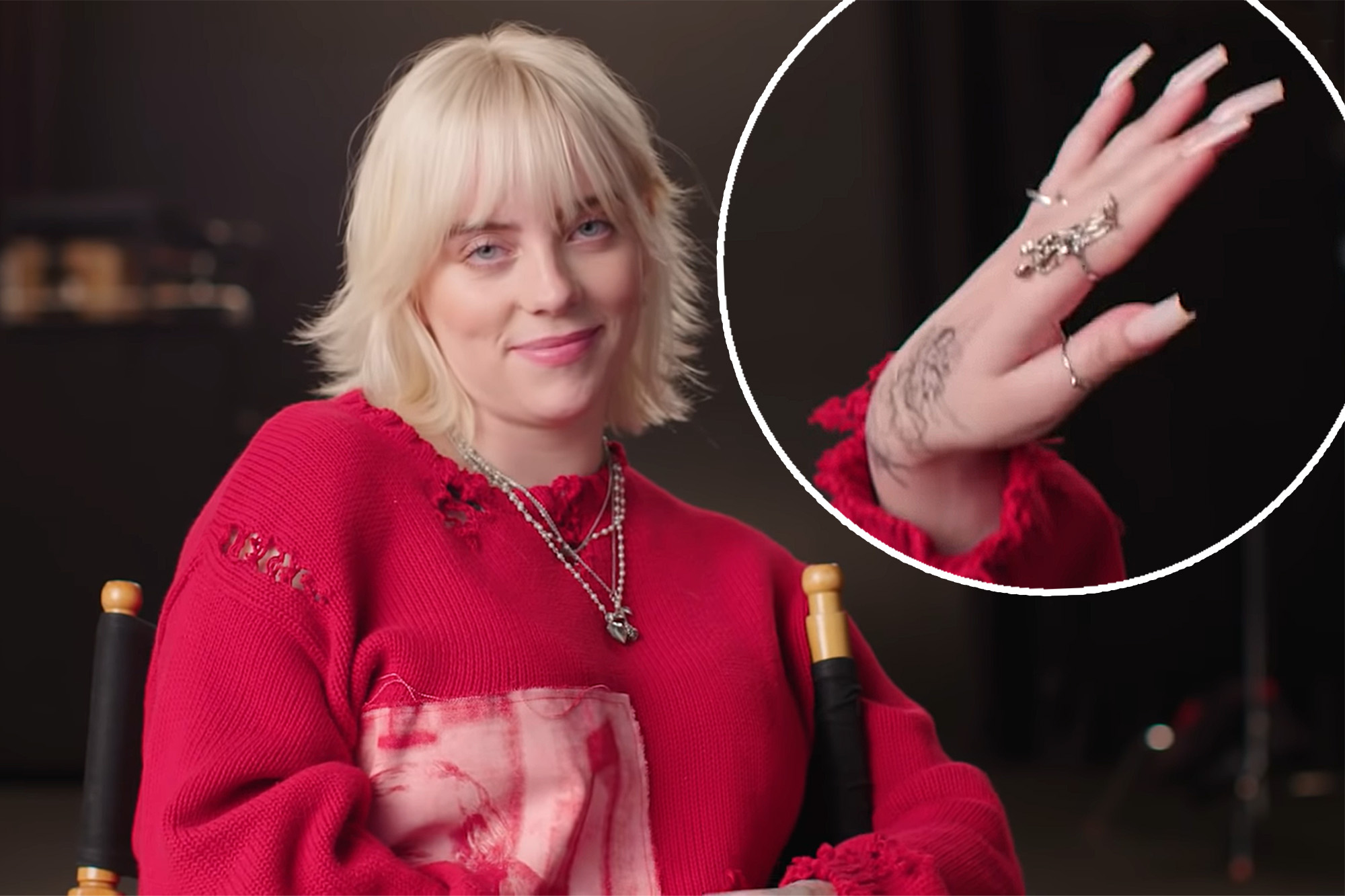 Billie Eilish finally reveals her secret tattoos