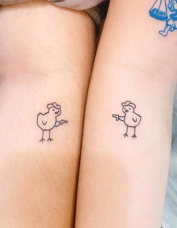 The shooting duck tattoos by @inkling.ph_