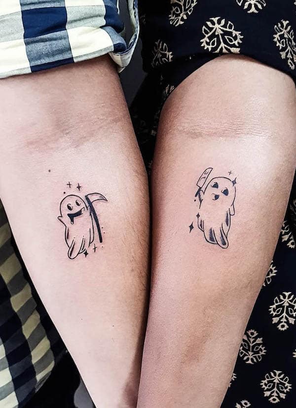 Cute and fun ghost tattoos by @inkbrushtattoos