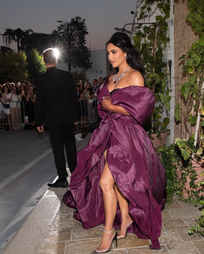 Kim Kardashian looks beautiful in a gorgeous purple off-shoulder gown -  Masala