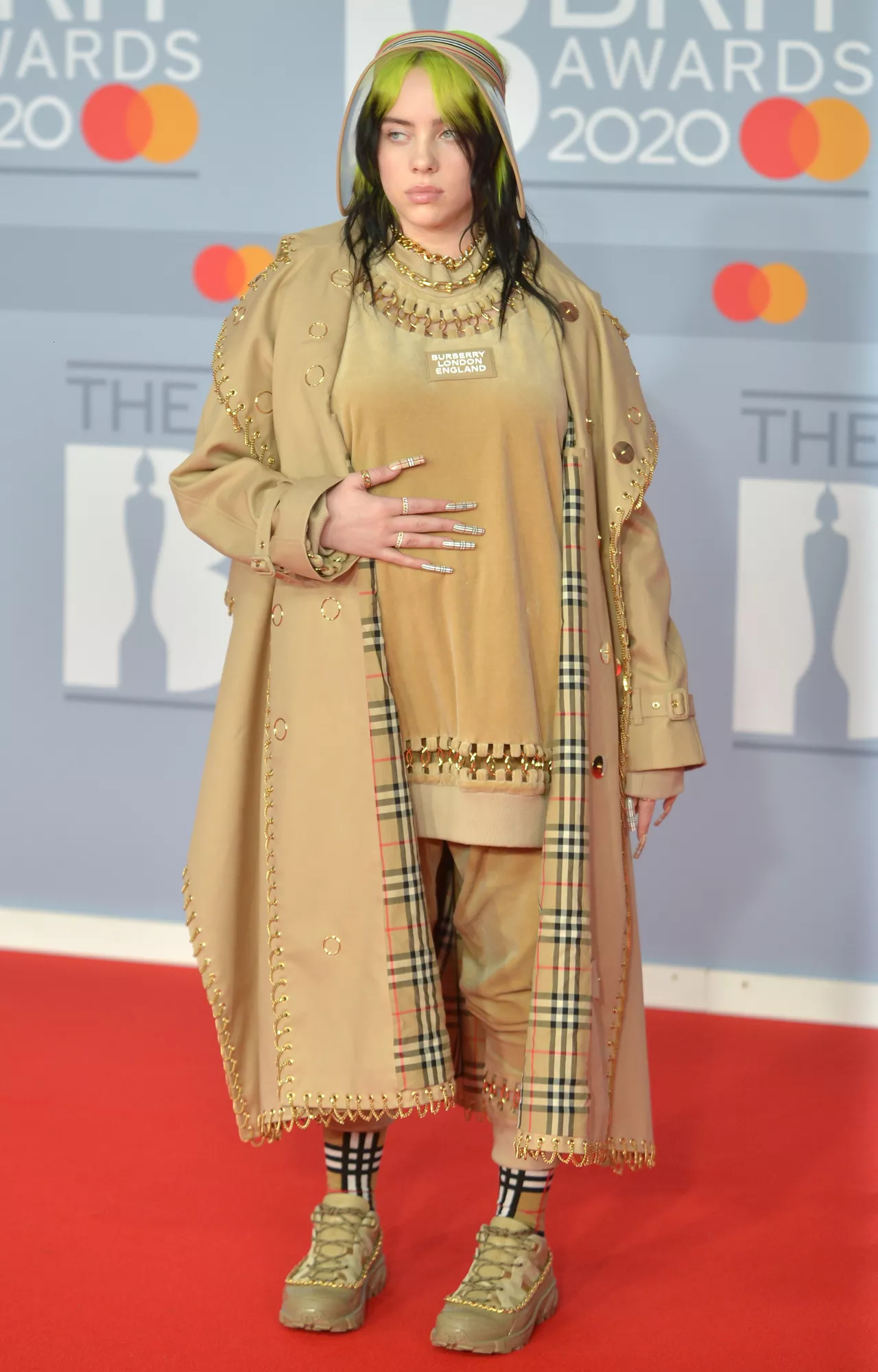 Billie Eilish attends The BRIT Awards 2020 at The O2 Arena on February 18, 2020 in London, England