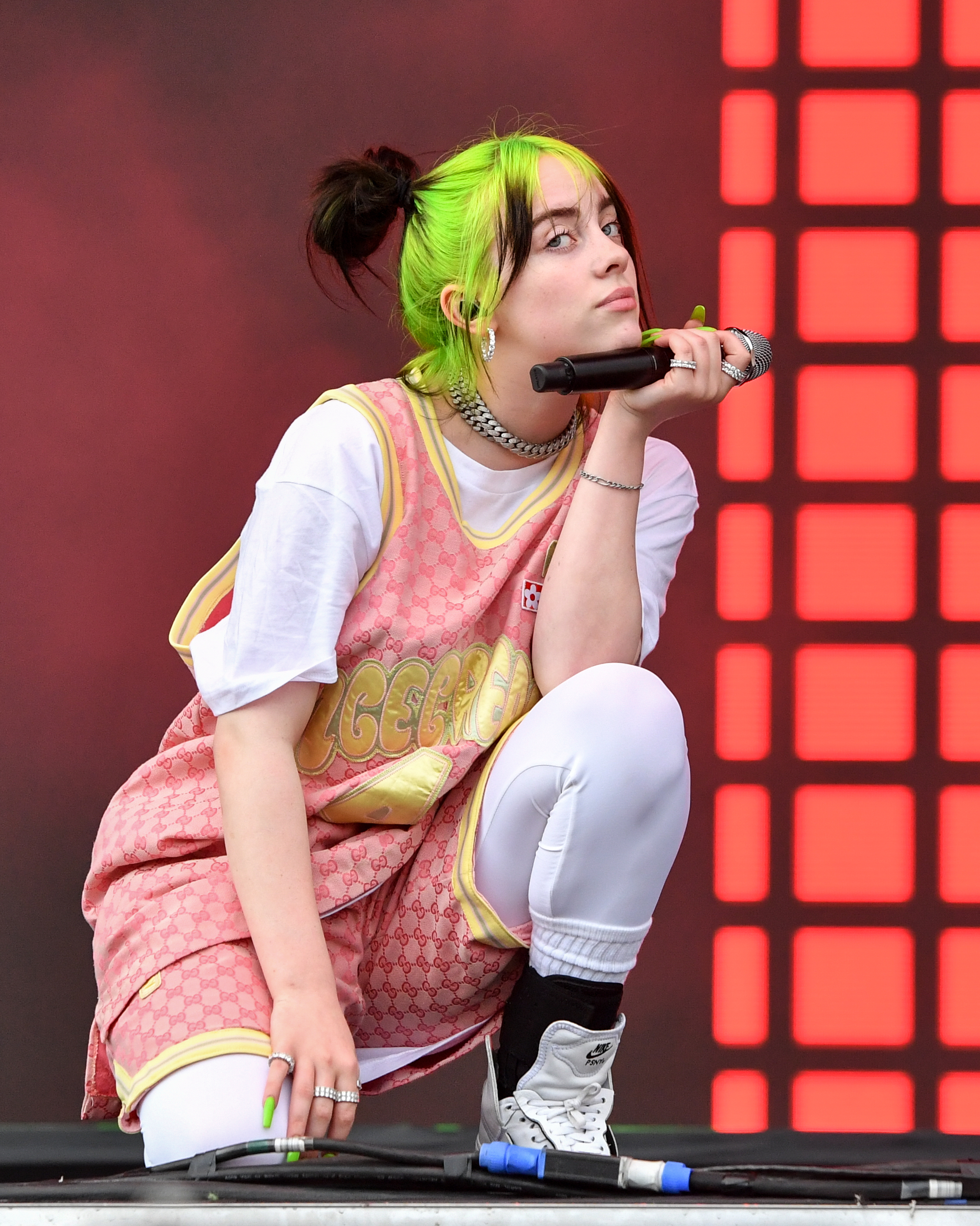 Billie changed up her black and green hair in March