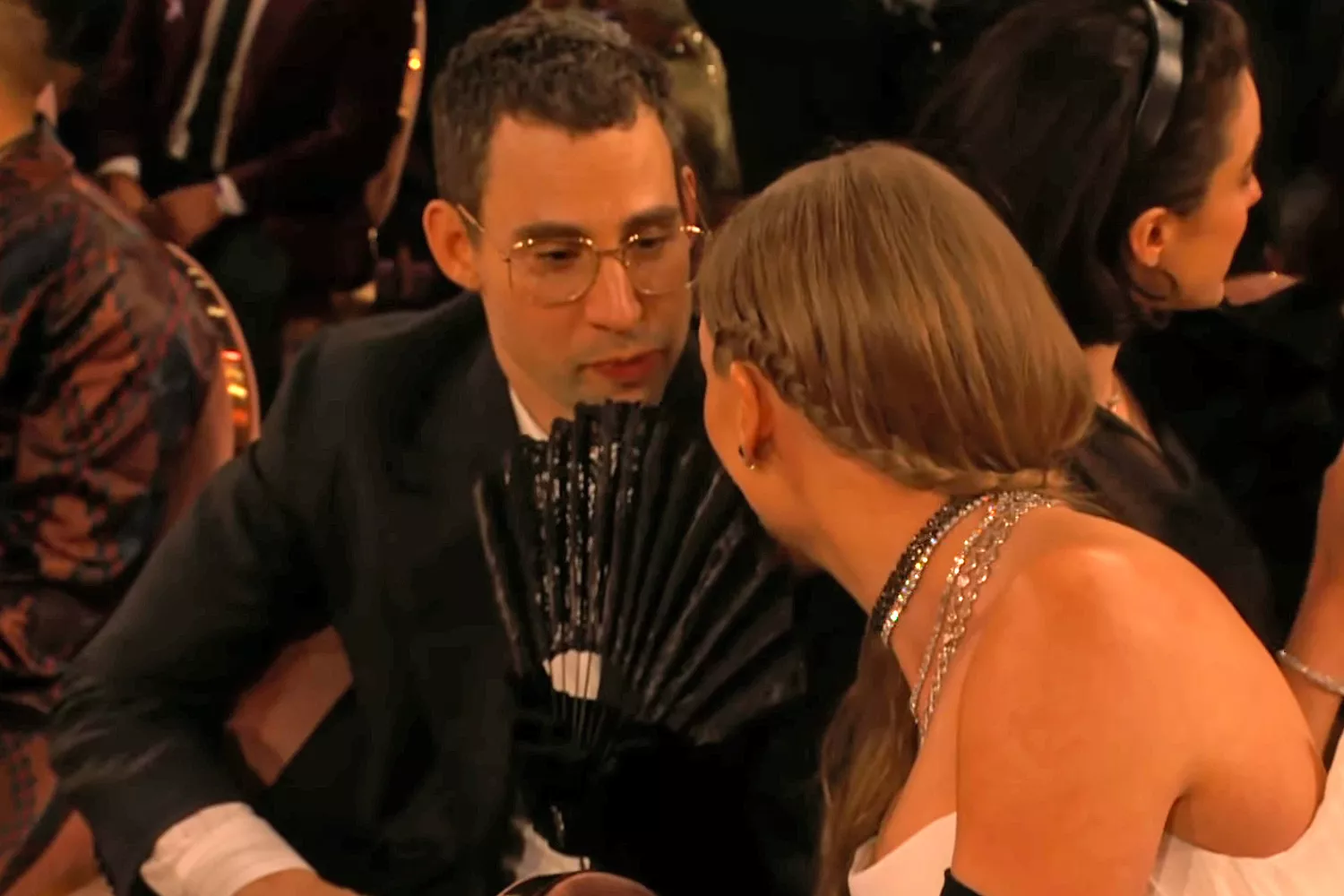 Jack Antonoff and Taylor Swift at 2024 Grammys