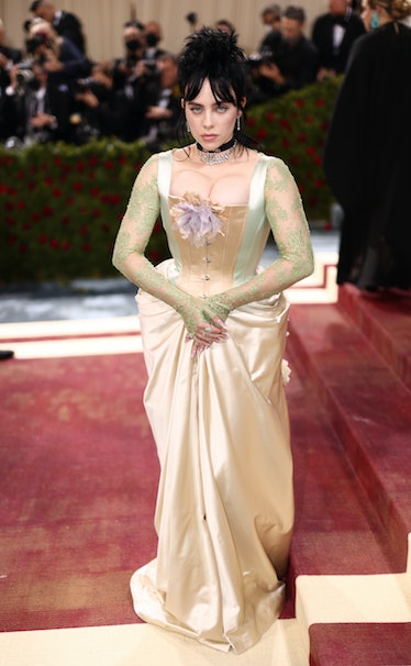 Billie Eilish wears custom Gucci at the 2022 Met Gala celebrating In America: An Anthology of Fashio...