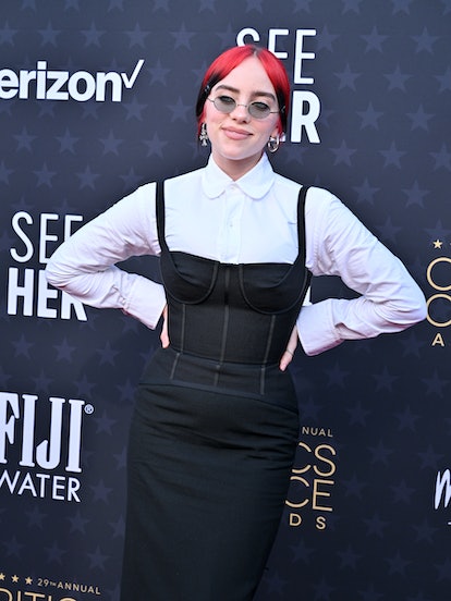 Billie Eilish attends the 29th Annual Critics Choice Awards at Barker Hangar on January 14, 2024 in ...