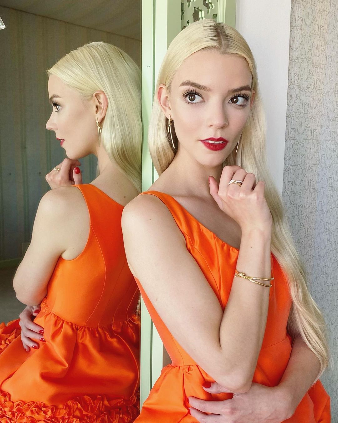 Elegant outfits like anya taylor-joy orange