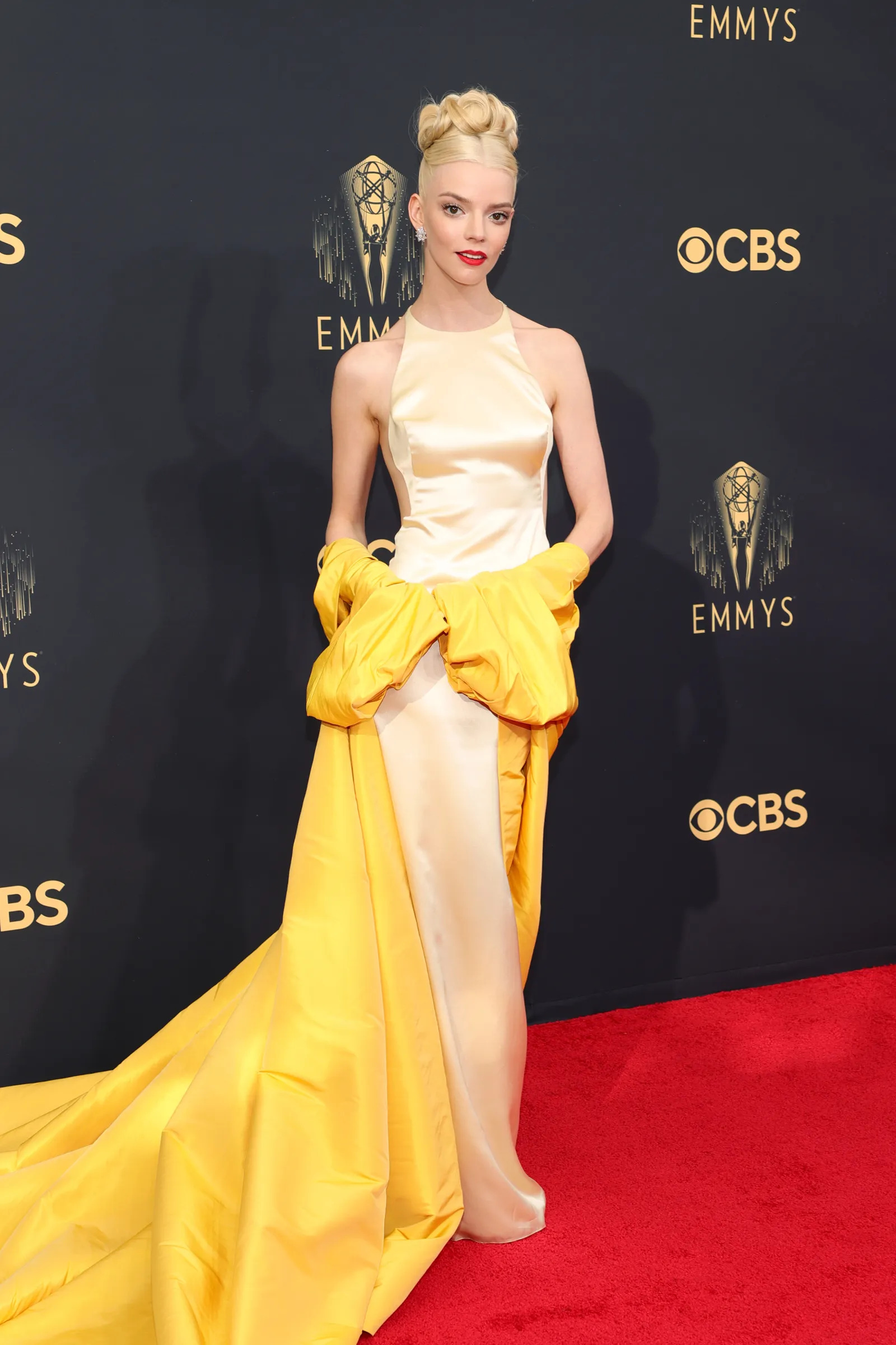 gold dress at the emmys