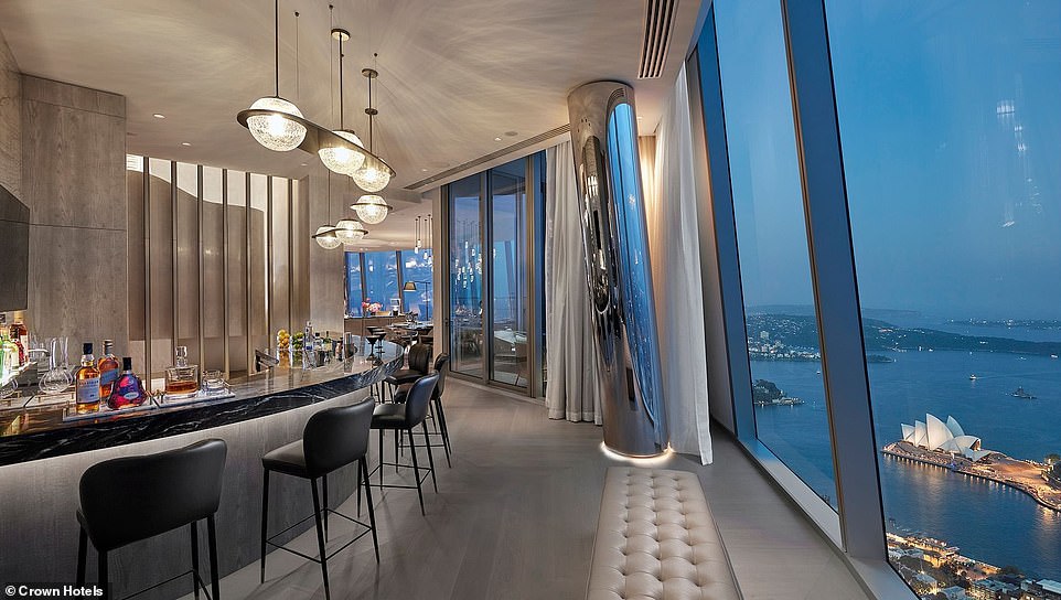 The 800sqm residence is split over two levels and boasts unparalleled views over the Sydney harbour