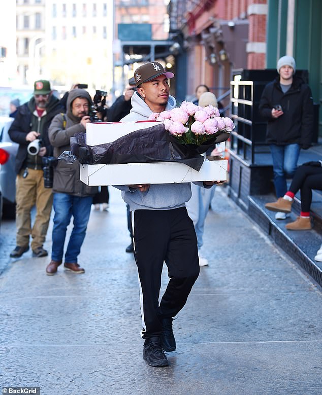 There were also many fans waiting outside of the Grammy winner's penthouse hoping to get the chance to wish her a happy birthday personally