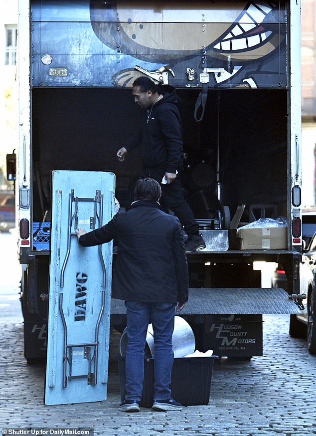 A party truck was also spotted arriving picking up the remnants of a fun party from the night before