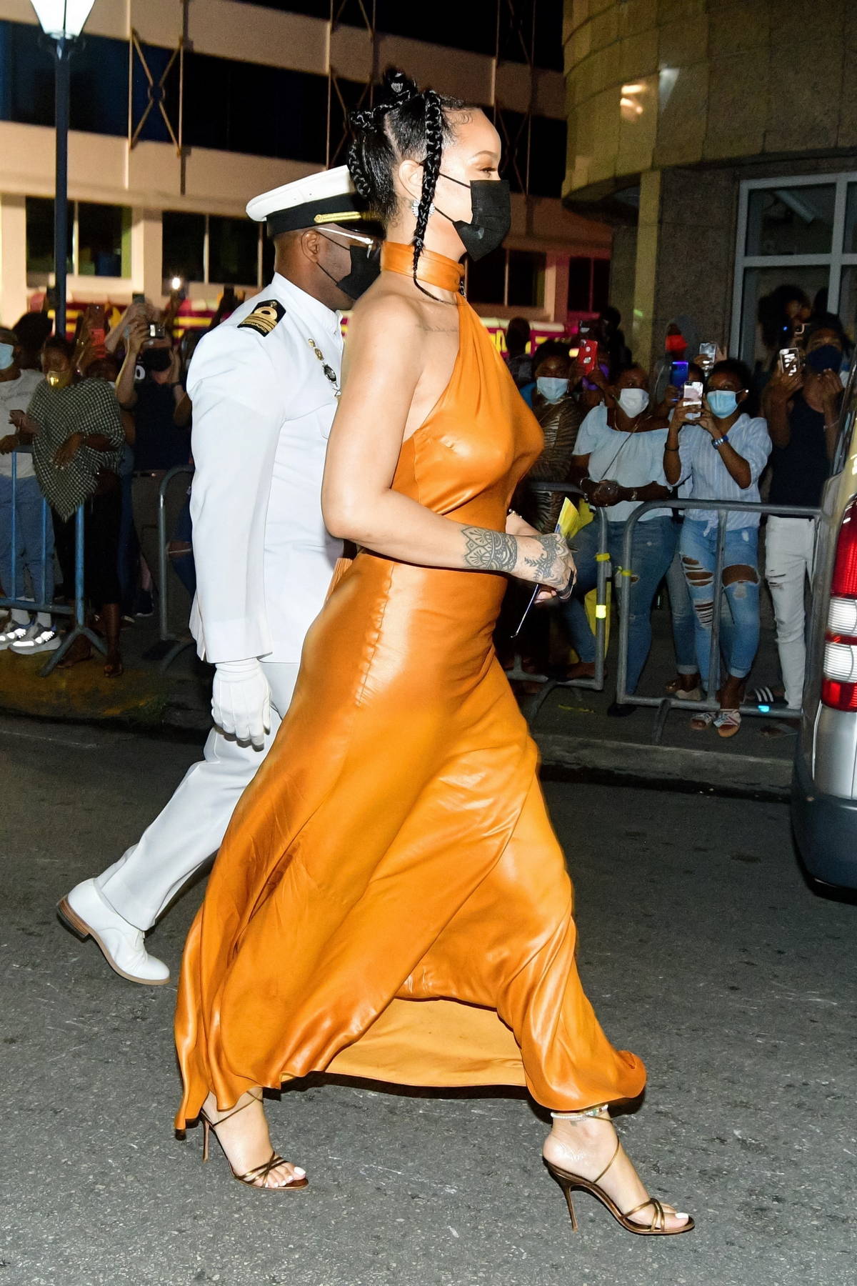 rihanna attends the presidential inauguration ceremony at heroes square in  bridgetown, barbados-301121_9