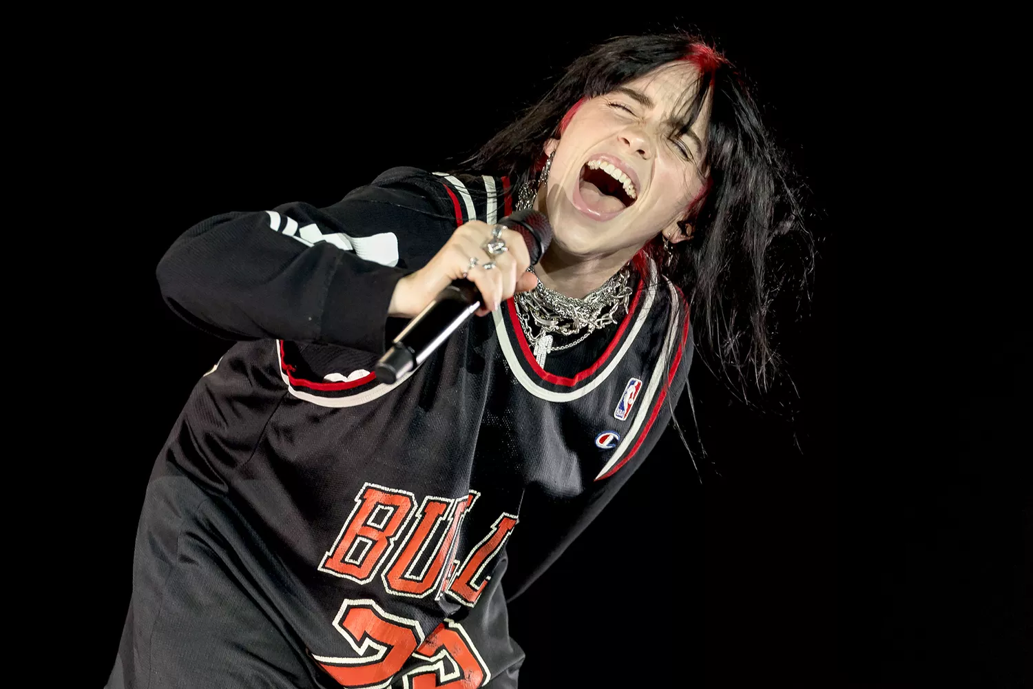 Billie Eilish performs onstage during Lollapalooza at Grant Park on August 03, 2023.