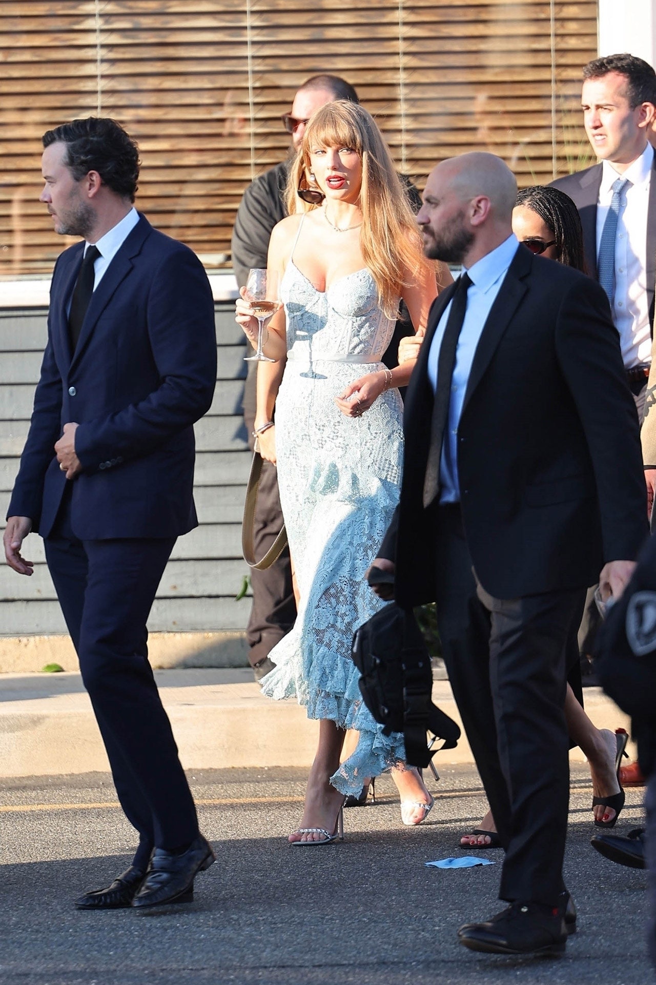 Taylor Swift Wore a Nearly Bridal Corset Dress to Margaret Qualley and Jack  Antonoff's Wedding | Glamour UK