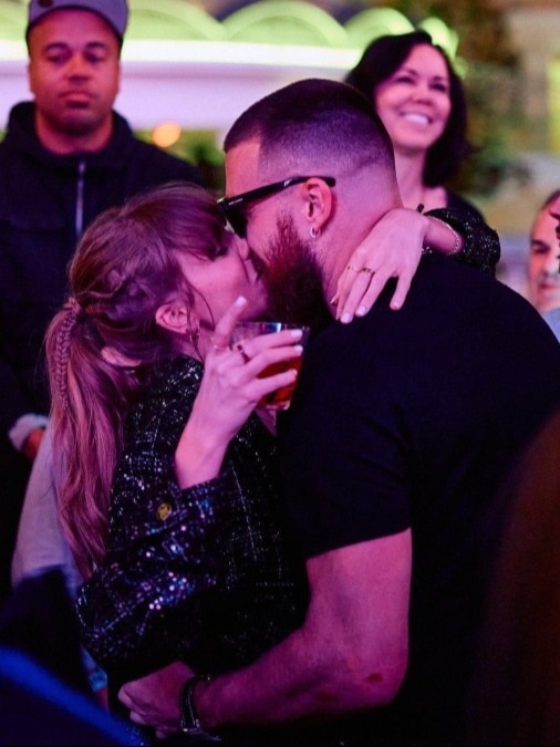 Videos Taylor Swift Travis Kelce kiss dedicate songs at Super Bowl  after-party - India Today