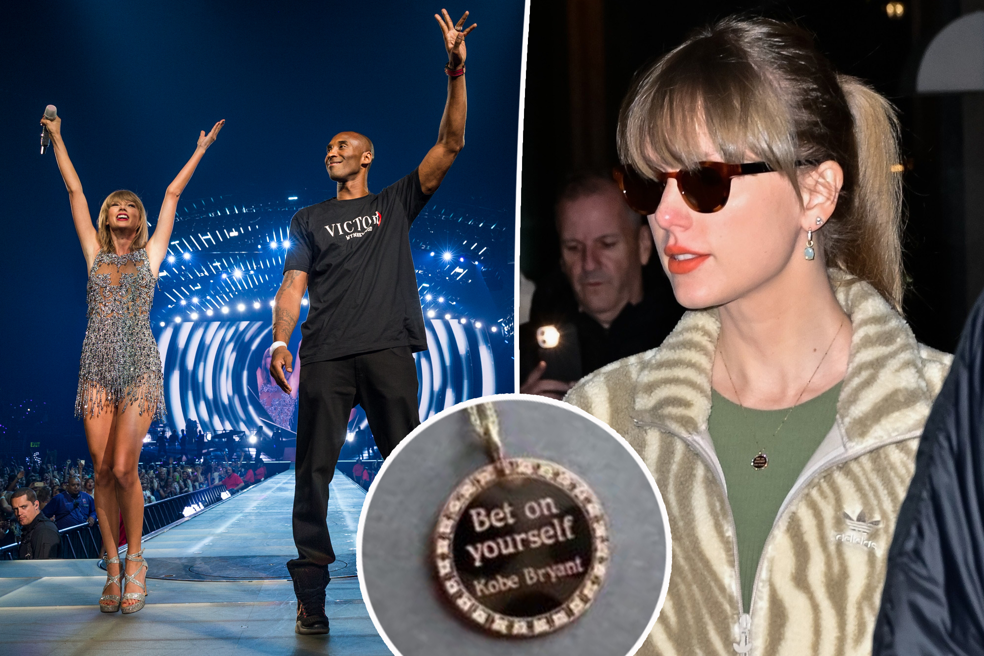Taylor Swift wears necklace with empowering Kobe Bryant quote for recording studio session