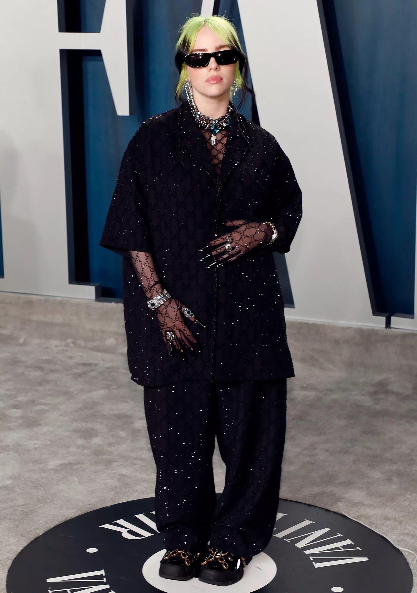 Billie Eilish attends the Vanity Fair Oscar Party at Wallis Annenberg Center for the Performing Arts on February 09, 2020 in Beverly Hills, California