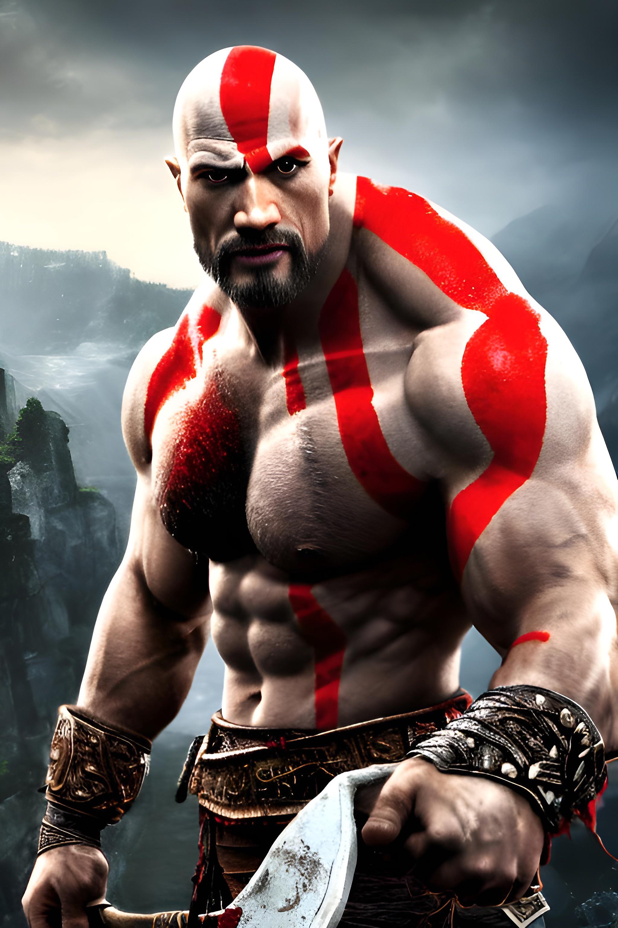 Dwayne Johnson as Kratos from “God of War : r/weirddalle