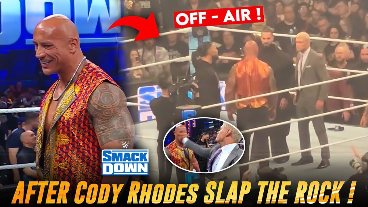 The Rock AFTER SmackDown OFF AIR ! When Cody Rhodes SLAPS The Rock | WWE  SmackDown Highlights - YouTube