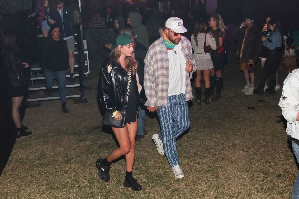 Taylor Swift's boyfriend Travis Kelce looks serious at Coachella as singer  chats it up with rapper Ice Spice | The US Sun