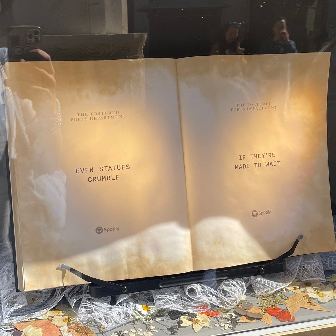 Lyrics in a book at Taylor Swift's LA pop-up shop.