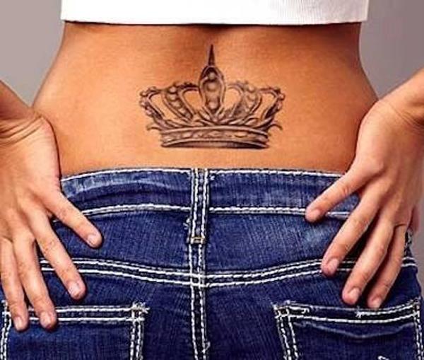 Crown Low Back Tattoo