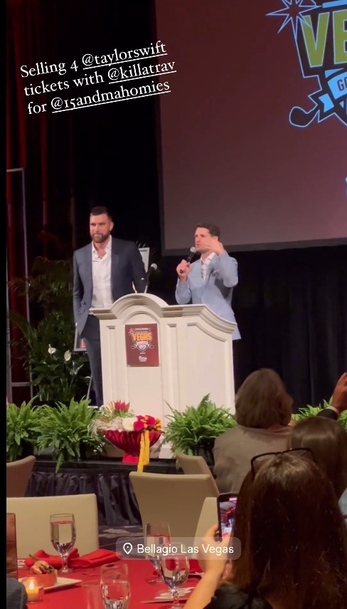 Travis Kelce on stage 