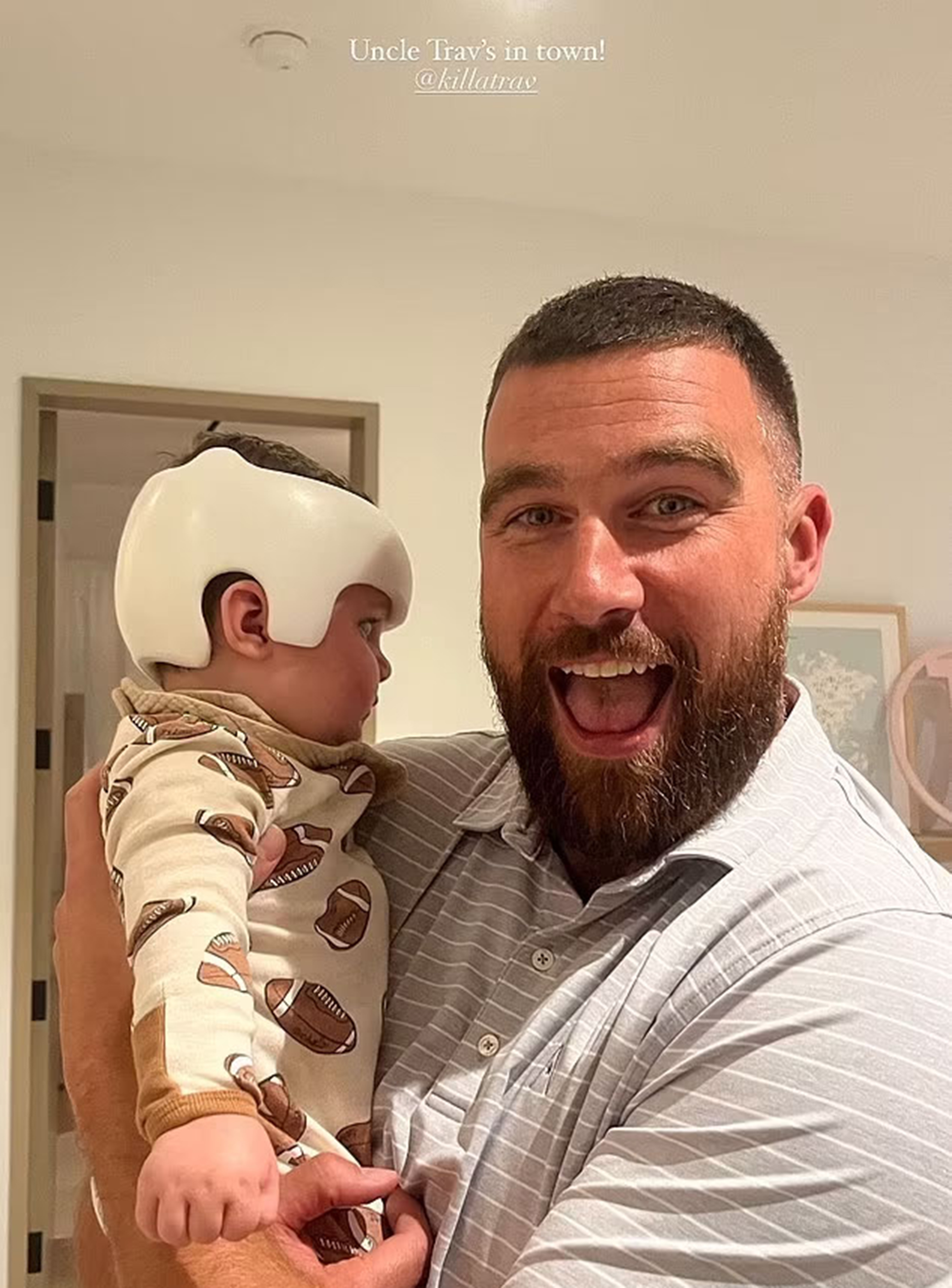 Travis Kelce bonds with baby amid Taylor Swift romance