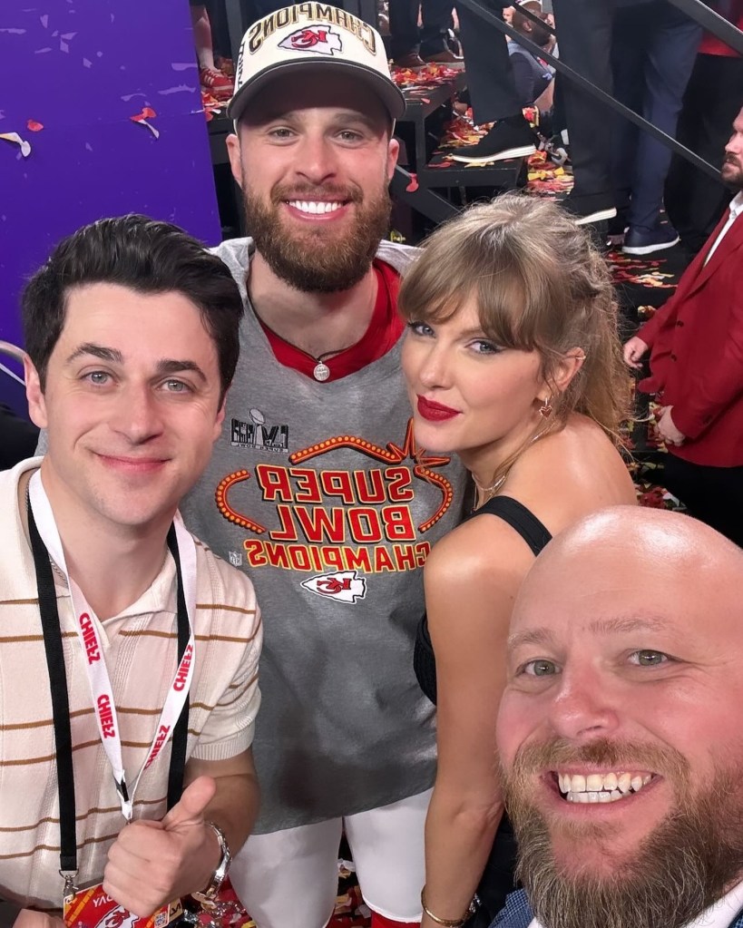 David Henrie, Harrison Butker, and Taylor Swift 