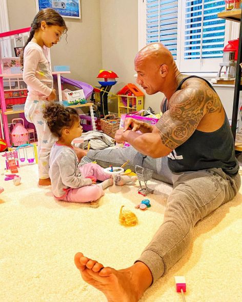 Dwayne Johnson with his daughters: See a softer side of 'The Rock'