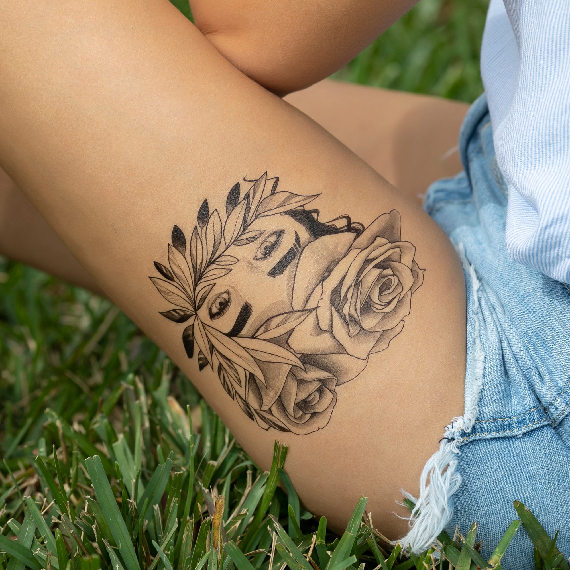Temporary Tattoo, Large Floral Realistic Temp Tattoo for Women. Original  Art Tattoo Design - Etsy Australia