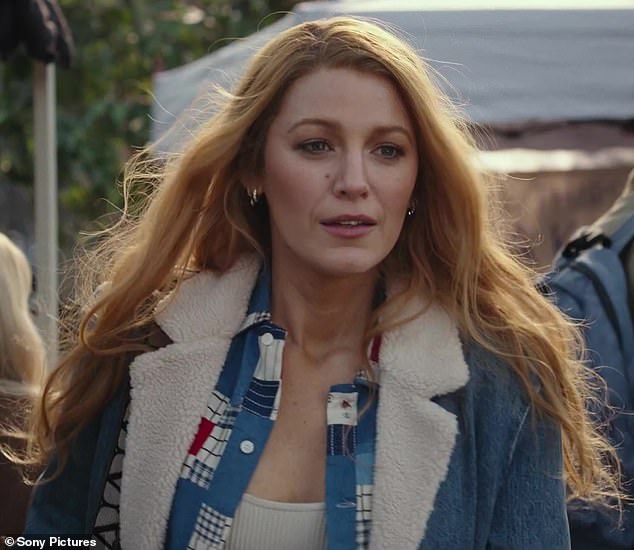 Taylor Swift fans have been left furious after hearing the popstar's hit tune My Tears Ricochet in the trailer for Colleen Hoover's movie It Ends With Us. Pictured is its star Blake Lively