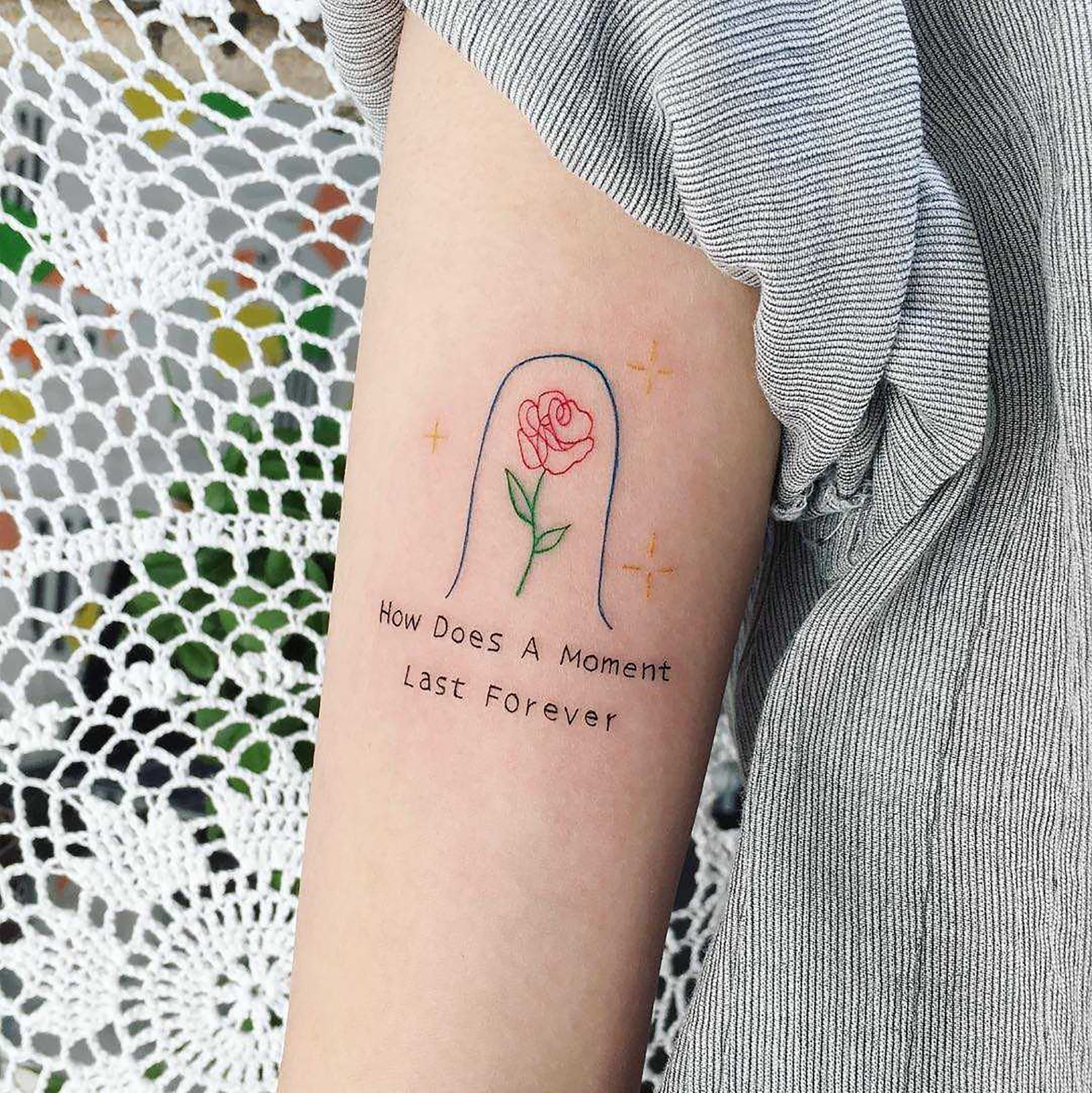 Inspiration Quote Temporary Tattoo Live, A Tiny Rose Sticker, How Does a  Moment Last Forever Tattoo, Word Temporary Tattoo Inspiration Quote - Etsy  Australia