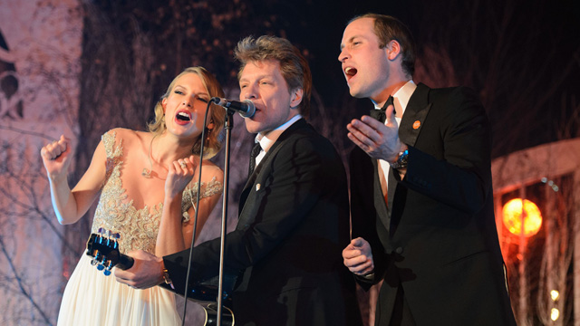 Prince William sings Living on a Prayer with Taylor Swift and Jon Bon Jovi - video | Prince William | The Guardian