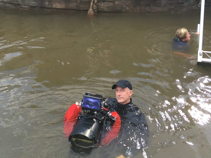 Ian Seabrook inside the water