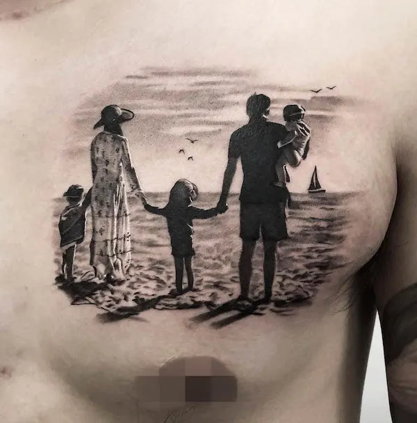 Photogenic family blackwork tattoo by @ethan_thezoomtattoo