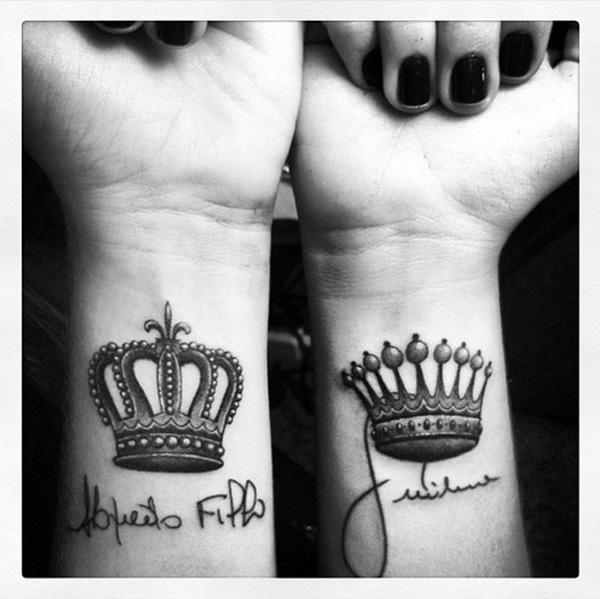 King and queen Crown Matching Tattoos