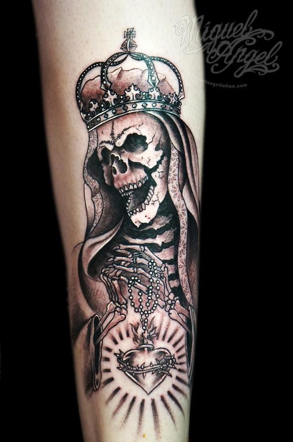 Grim Reaper tattoo with crown 