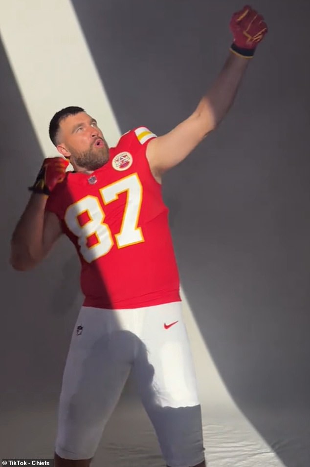 The Kansas City Chiefs tight end is known for striking the pose on the football field